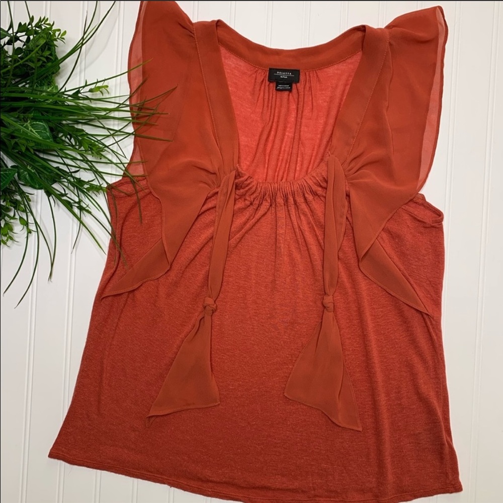Anthropologie—Deletta—Dark Orange Top - Picture 2 of 16